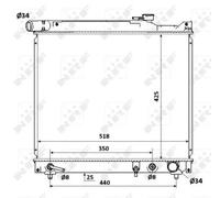 NRF Radiatore motore 53912 – alette di raffreddamento saldate – per Suzuki Grand Vitara I