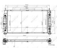 Radiatore Alette di raffreddamento saldate 53954 NRF per CHRYSLER 300M