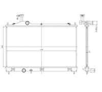 NRF Radiatore motore 550025 – Alette 688, 400 mm Alu per Mitsubishi Outlander