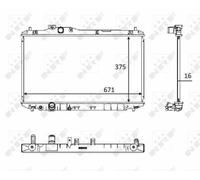 Radiatore Alette di raffreddamento saldate 58537 NRF per HONDA CIVIC IX