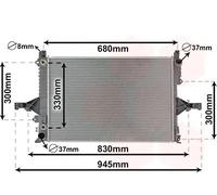 VAN WEZEL Radiatore Acqua Motore Alette Saldato per Volvo V70 II Sw 2.4 D5