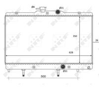 Radiatore Alette di raffreddamento saldate 59078 NRF per TOYOTA COROLLA