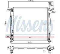 Radiatore Alette di raffreddamento saldate 606428 NISSENS per KIA SORENTO III