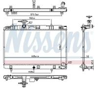 Radiatore Alette di raffreddamento saldate 607106 NISSENS per TOYOTA YARIS