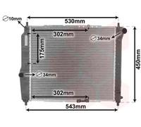 Van Wezel Radiatore motore 81002066 alette saldate per Daewoo Kalos 1.2