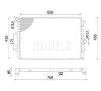 Mahle Original Radiatore motore CR 2428 000S Alette di raffreddamento saldate per VW Tiguan