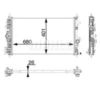 Mahle Original Radiatore motore CR 927 000P alette saldate per OPEL Insignia A