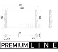 MAHLE ORIGINAL CR 928 000P Radiatore motore