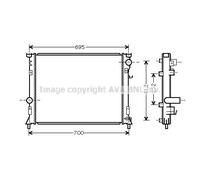 Radiatore Alette di raffreddamento saldate CR2097 AVA QUALITY COOLING per LANCIA