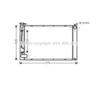 Radiatore Alette di raffreddamento saldate TO2343 AVA QUALITY COOLING per LEXUS