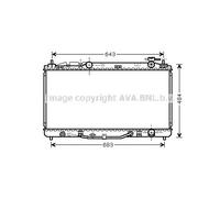 Radiatore Alette di raffreddamento saldate TO2464 AVA QUALITY COOLING per TOYOTA
