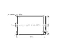 AVA Quality Cooling Radiatore motore TOA2400 Alette di raffreddamento saldate per Toyota
