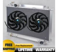 Radiatore alluminio+2X12"Fan per Toyota Cressida MX83 MARK2 7M-GE 89-92 AT/MT