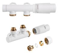 Radiatore bagno multiblocco blocco rubinetto collegamento valvola cromo bianc...