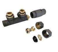 Radiatore bagno multiblocco blocco rubinetto collegamento valvola cromo bianc...