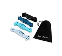 Cecotec Banda Elastica, Elastici Fitness per Fisioterapia ed Esercizio DrumFit Power Band Set. 4 Bande, 4 Livelli di Resistenza da 15-60 kg, Lattice Resistente e Durevole, Borsa di Trasporto