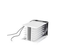 Radiatore CG relè stato solido trifase 10A 25A 40A 60A 80A 100A 120A 200A radiatore in alluminio con ventola 12VDC 24VDC 220VAC(Size:3-M with 12VDC Fan)