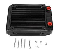 Radiatore CPU in alluminio con 10 dissipanti, radiatore per raffreddamento ad acqua a bassa rumorosità, attacchi filettati G 1/4, dimensioni 155 x 120 x 30 mm, ideale per