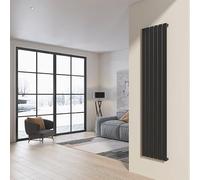 Radiatore da design a piastre 200x45 cm termoarredo verticale a tubi piatti LUCCA Grigio Opaco