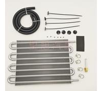 Radiatore dell'olio a trasmissione remota a 8 file in alluminio automatico/manuale Kit convertitore radiatore con kit di installazione tubo (nero)