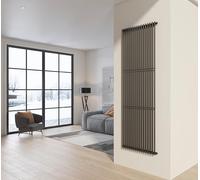 Radiatore design 200x66 cm (16 tubi) in acciaio grigio opaco a tubi tondi interasse verticale H200 PISA
