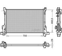 Radiatore DRM09174 DENSO per OPEL RENAULT FIAT