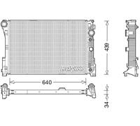 Denso Radiatore raffreddamento motore DRM17048 per Mercedes‑Benz Classe C/Coupé/E/CLS