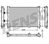 Denso Radiatore raffreddamento motore DRM46017 per Nissan Qashqai / Qashqai +2 I 429x628 mm