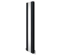 Radiatore e Valvole Cromate a Specchio Pannelli Ovali - 1800mm x 380mm - Grigio