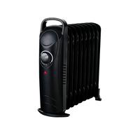 Radiatore Elettrico a Olio 800W Calorifero Portatile a Basso Consumo con 7 Elementi Riscaldanti Termostato Maniglia Integrata Anti Surriscaldamento Per Stanze fino a 25m³ 38 × 14 × 30.5 Cm Nero
