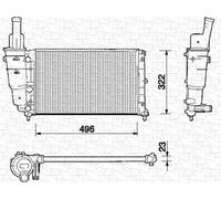 RADIATORE FIAT PUNTO 60 - LANCIA Y 1.2 ORIGINALE MAGNETI MARELLI NUOVO