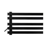 Radiatore For Asciugamani Da Bagno In Bianco E Nero, Controllo Intelligente, Portasciugamani Riscaldato Elettrico, Scaldasalviette A Parete Riscaldamento rapido ed efficiente(28-Black-Button-Left)