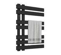 Radiatore For Asciugamani Da Bagno In Bianco E Nero, Controllo Intelligente, Portasciugamani Riscaldato Elettrico, Scaldasalviette A Parete Riscaldamento rapido ed efficiente(72-Black-WIFI-Left)
