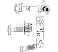 Radiatore, ricircolo gas di scarico MAHLE CE 21 000P