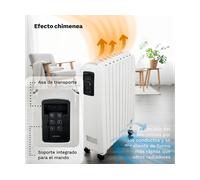 Radiatore GRUNKEL RAC-8PIROSDIGITAL 2000W con telecomando e timer, Potenza 2000 W, 3 livelli di calore, Telecomando, Bianco