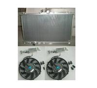 Radiatore in alluminio + ventole compatibili per Mitsubishi Lancer Evolution EVO 7 8 CT9A VII VIII RS GSR 2.0L Turbo 4G63 2001-2003 2002 01 02 03 MT(Radiator And Fans)