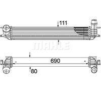 Radiatore intercooler Alluminio CI 155 000P MAHLE per RENAULT LAGUNA Coupé