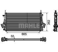 Radiatore intercooler Alluminio CI 191 000P MAHLE per OPEL SAAB CHEVROLET