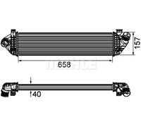 Radiatore intercooler Alluminio CI 198 000P MAHLE per VOLVO V50 C70 II Cabriolet