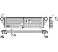 Radiatore intercooler Alluminio CI 242 000P MAHLE per VW TRANSPORTER T5 Furgone