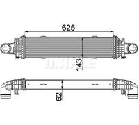 Radiatore intercooler Alluminio CI 357 000P MAHLE per MERCEDES-BENZ CLS