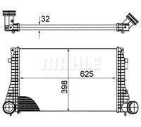Radiatore intercooler Alluminio CI 482 000S MAHLE per SEAT VW