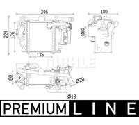 Radiatore intercooler Alluminio CI 540 000P MAHLE per MERCEDES-BENZ GLC