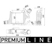 Radiatore intercooler Alluminio CI 541 000P MAHLE per MERCEDES-BENZ CLS