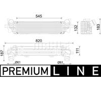 Radiatore intercooler Alluminio CI 626 000P MAHLE per BMW 7 5 Touring 5 8 Coupé