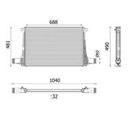 Radiatore intercooler Alluminio CI 711 000P MAHLE per AUDI VW