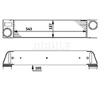 Radiatore intercooler Alluminio CI 75 000P MAHLE per LAND ROVER BMW