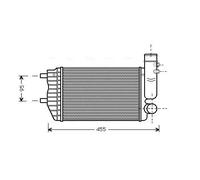 Radiatore intercooler Alluminio PE4183 AVA QUALITY COOLING per PEUGEOT FIAT