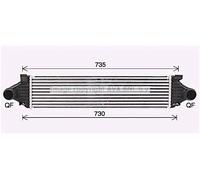 AVA Quality Cooling Intercooler BW 134 in alluminio raffreddato ad aria per Volvo V40/V60