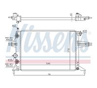 Radiatore Motore Auto Nissens per Opel Astra G Cc F48_F08_Zafira A